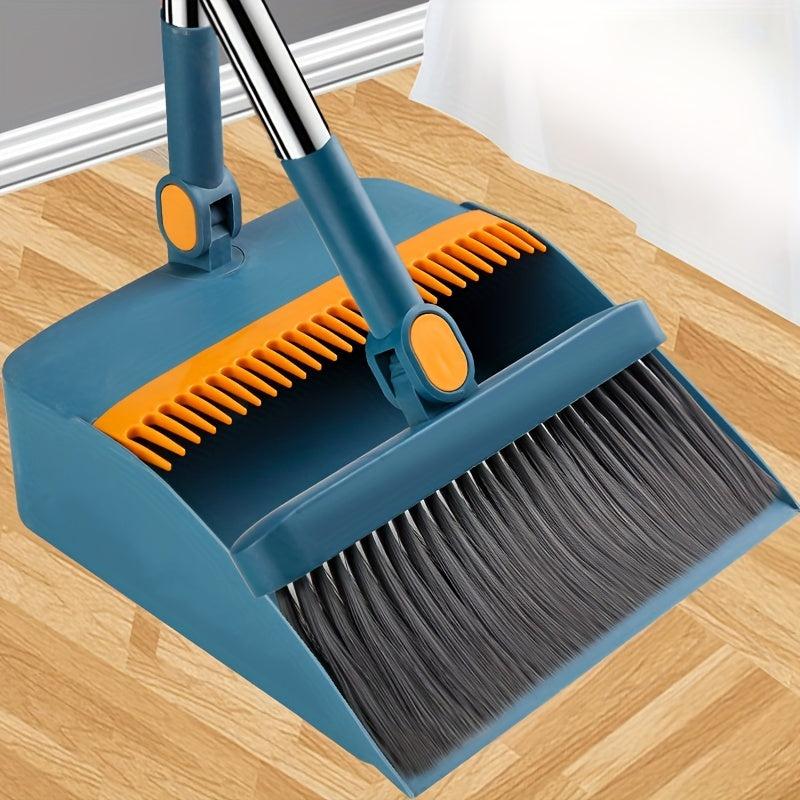 Soft Hair Broom & Dustpan Set Stainless Steel Pole