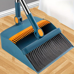Soft Hair Broom & Dustpan Set Stainless Steel Pole