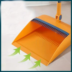 Soft Hair Broom & Dustpan Set Stainless Steel Pole