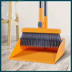 Soft Hair Broom & Dustpan Set Stainless Steel Pole