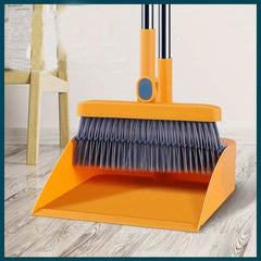 Soft Hair Broom & Dustpan Set Stainless Steel Pole