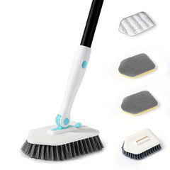 3 In 1 Shower Cleaning Brush Long Handle Bathroom Scrubbing Tile Adjustable