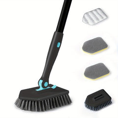 3 In 1 Shower Cleaning Brush Long Handle Bathroom Scrubbing Tile Adjustable