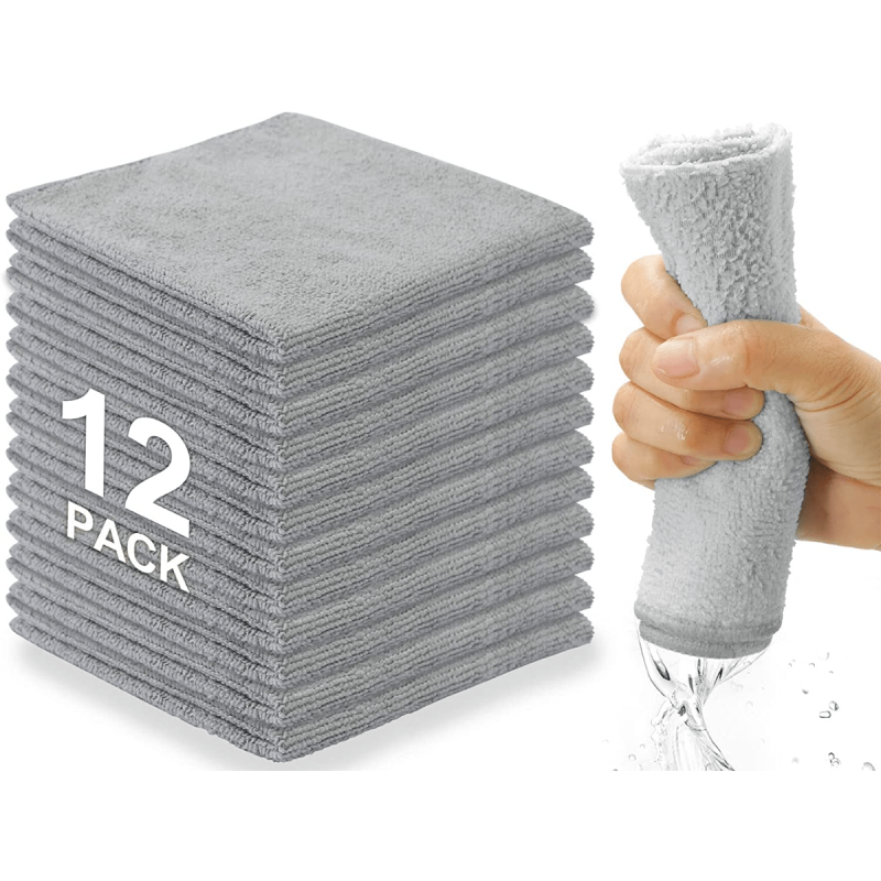 12pcs Microfiber Cleaning Cloth Dish Towel Multifunctional Household Rag