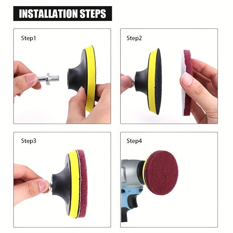 22Pc Drill Brush Attachments Set Scrub Pads, Sponge Buffing Pads