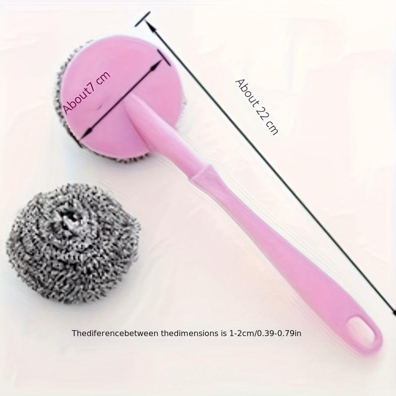 12pcs Stainless Steel Scourer Scrub Pad With Handle