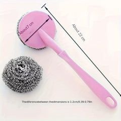 12pcs Stainless Steel Scourer Scrub Pad With Handle