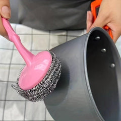 12pcs Stainless Steel Scourer Scrub Pad With Handle