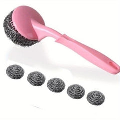 12pcs Stainless Steel Scourer Scrub Pad With Handle