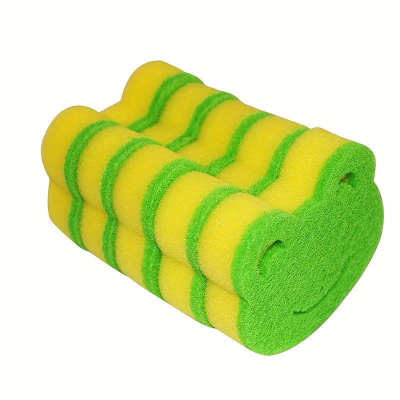 5pcs Frog Shape Cleaning Sponge Double Sided Scouring Pad