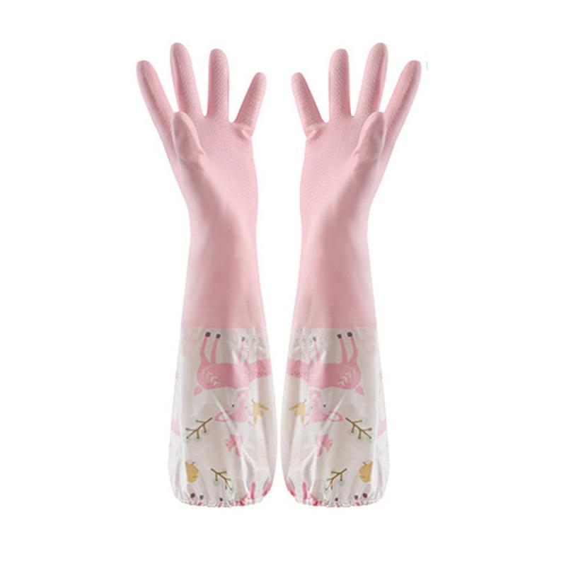Cartoon Dishwashing Gloves Household Kitchen Long Sleeve Cleaning Glove