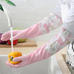 Cartoon Dishwashing Gloves Household Kitchen Long Sleeve Cleaning Glove