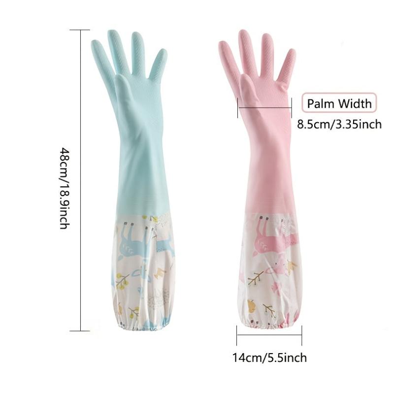 Cartoon Dishwashing Gloves Household Kitchen Long Sleeve Cleaning Glove