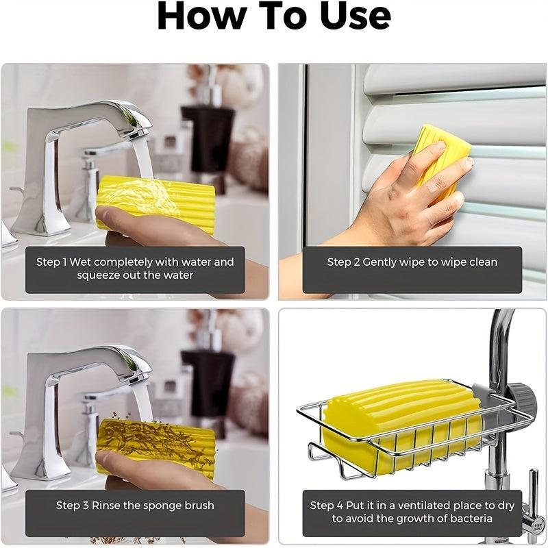 Damp Clean Duster Sponge Cleaning Brush for Blinds Glass Mirrors Vents Railings