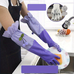 Winter Long Thermal Gloves Plus Velvet Cleaning Gloves Waterproof