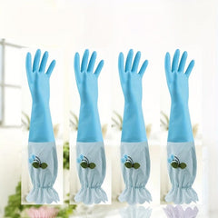 Winter Long Thermal Gloves Plus Velvet Cleaning Gloves Waterproof