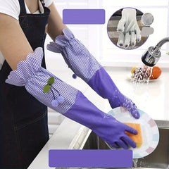 Winter Long Thermal Gloves Plus Velvet Cleaning Gloves Waterproof