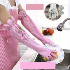 Winter Long Thermal Gloves Plus Velvet Cleaning Gloves Waterproof
