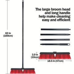 Adjustable Long Handle Push Broom for Household Cleaning