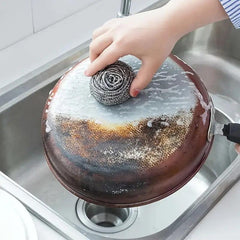6pcs Stainless Steel Bottle Brush & Wire Ball Scrubbers for Pot Pan Dish Washing