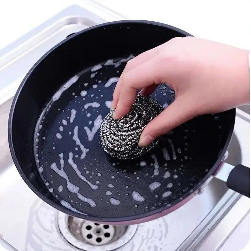 6pcs Stainless Steel Bottle Brush & Wire Ball Scrubbers for Pot Pan Dish Washing