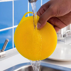 Silicone Dish Scrubber Kitchen Sponges Double Sided Cleaning Gadget