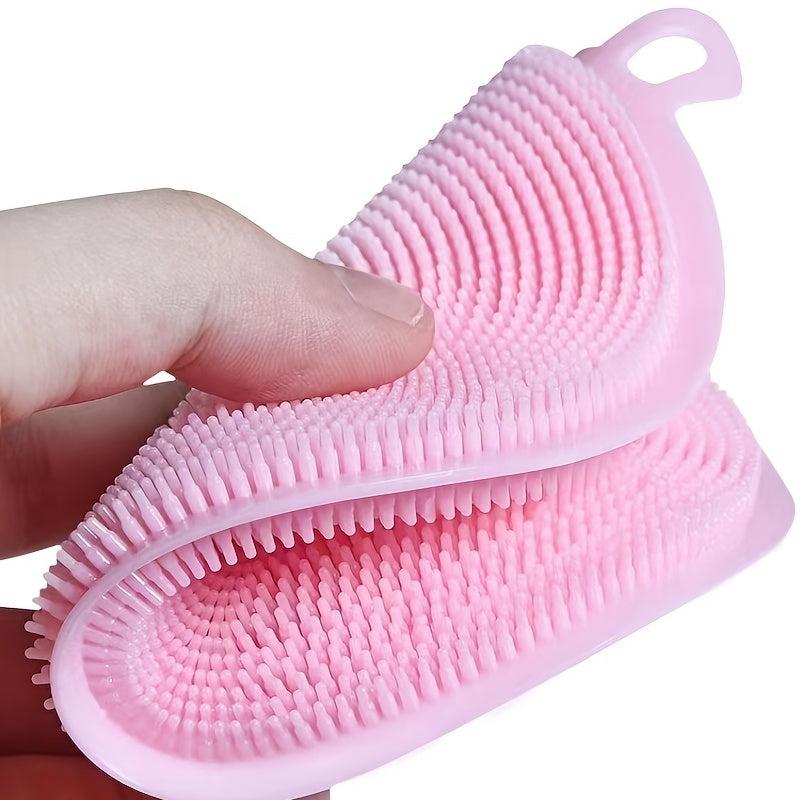 Silicone Dish Scrubber Kitchen Sponges Double Sided Cleaning Gadget