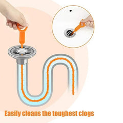 8pcs Drain Clog Remover Tool Plastic Hook Pipe Dredger Household