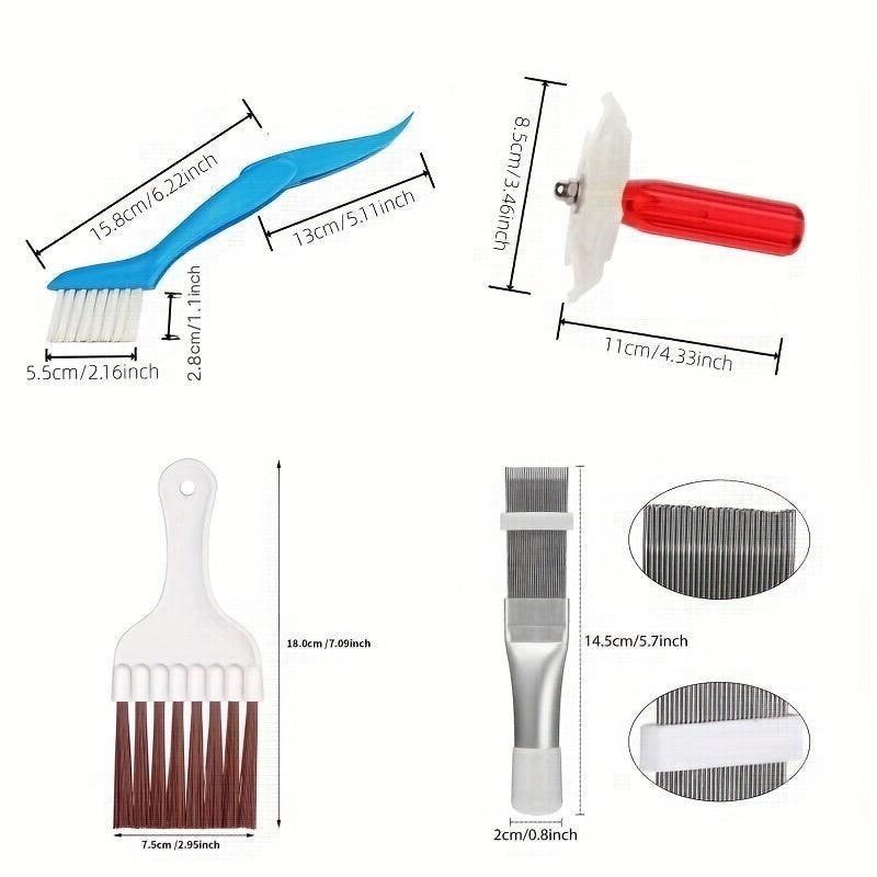 4pcs Condenser Fin Cleaning Brush Coil Comb Stainless Steel Refrigerator Cleaner