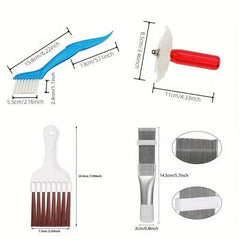 4pcs Condenser Fin Cleaning Brush Coil Comb Stainless Steel Refrigerator Cleaner