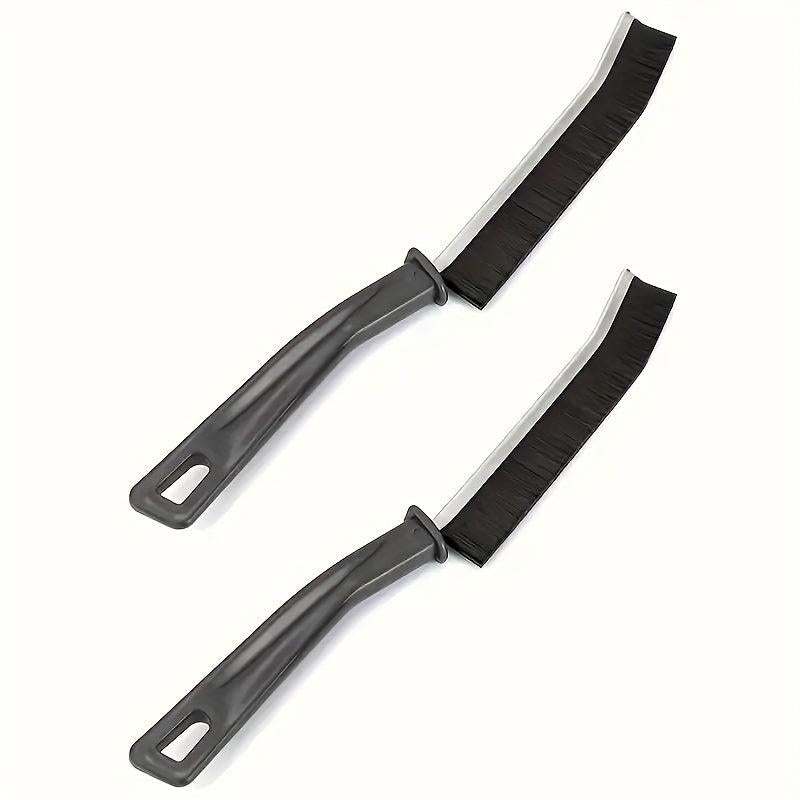 2pcs Long Handle Groove Cleaning Brush Hard Bristle Window Door Dust Removal