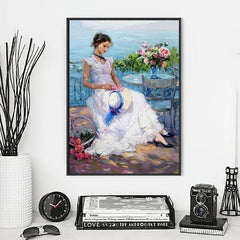 DIY Diamonds Painting Seaside Wedding Dress for Women