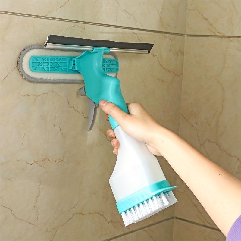 4-In-1 Glass Wiper with Spray Bottle Multifunctional Window Cleaning Brush