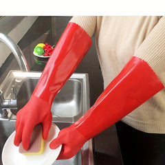 Long Durable Cleaning Gloves Warm Wear-Resistant Latex Protective Gloves