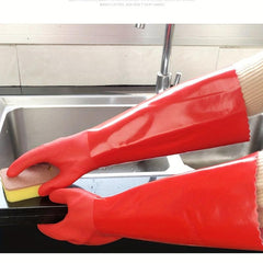 Long Durable Cleaning Gloves Warm Wear-Resistant Latex Protective Gloves