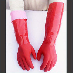 Long Durable Cleaning Gloves Warm Wear-Resistant Latex Protective Gloves