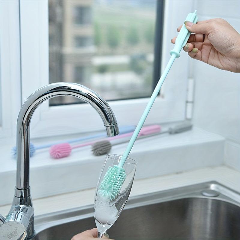 Silicone Cleaning Cup Brush for Kitchen Glassware, Red Wine Glasses