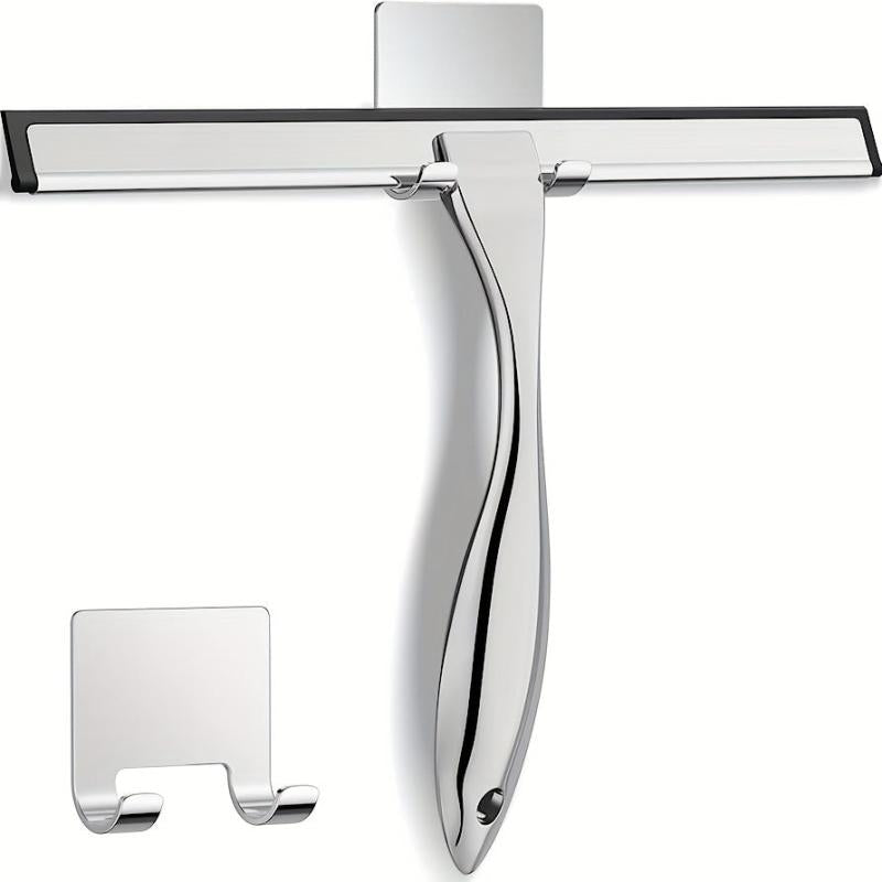 2 Pack Stainless Steel Shower Scraper w/ Adhesive Hook