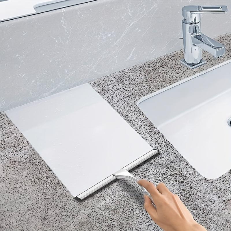 2 Pack Stainless Steel Shower Scraper w/ Adhesive Hook