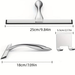 2 Pack Stainless Steel Shower Scraper w/ Adhesive Hook