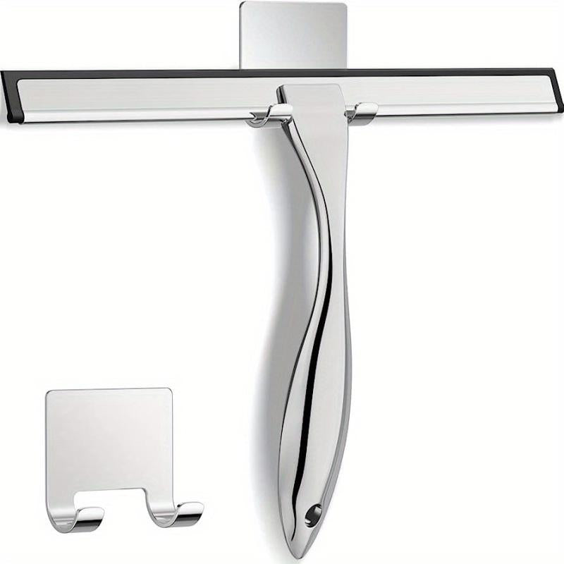 2 Pack Stainless Steel Shower Scraper w/ Adhesive Hook