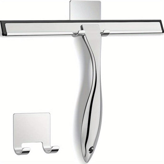 2 Pack Stainless Steel Shower Scraper w/ Adhesive Hook