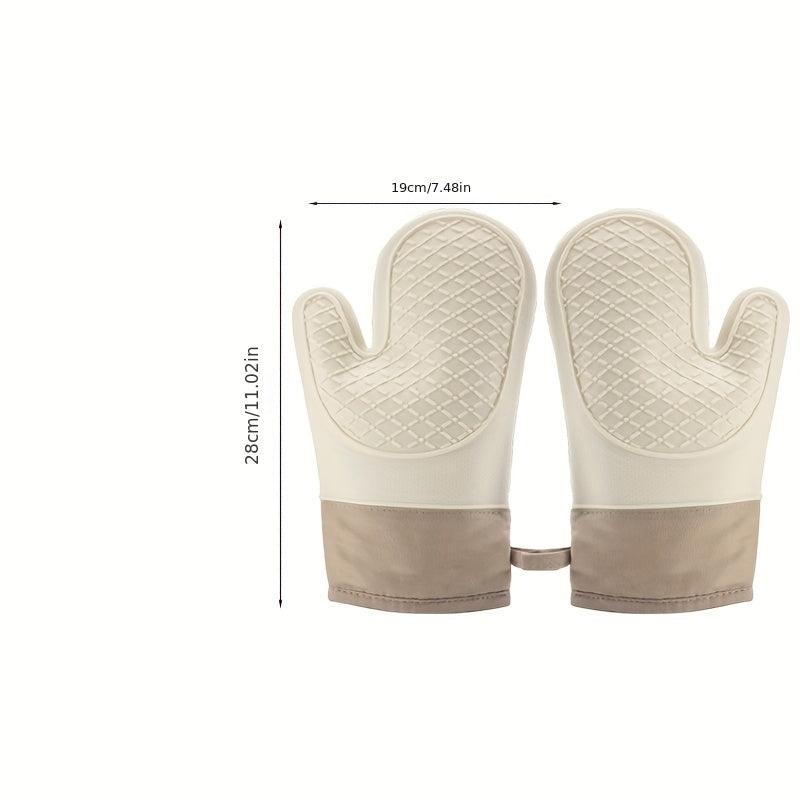 1pair Silicone Anti-scalding Gloves Heat Resistant Kitchen Baking Gloves