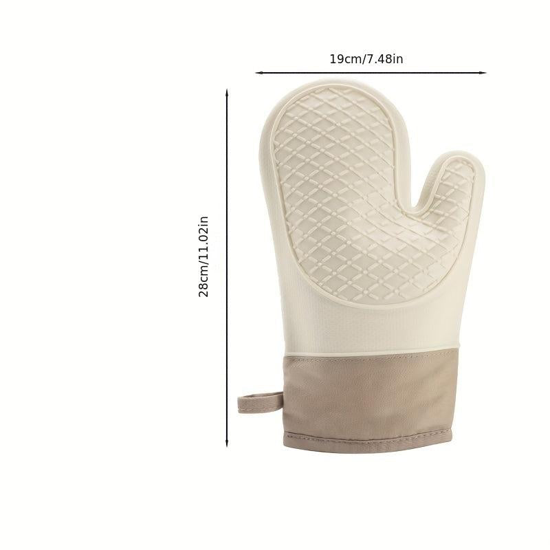 1pair Silicone Anti-scalding Gloves Heat Resistant Kitchen Baking Gloves