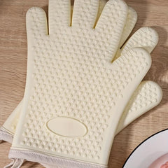 1pair Silicone Anti-scalding Gloves Heat Resistant Kitchen Baking Gloves