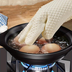 1pair Silicone Anti-scalding Gloves Heat Resistant Kitchen Baking Gloves