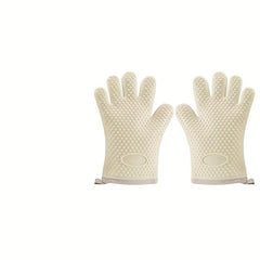 1pair Silicone Anti-scalding Gloves Heat Resistant Kitchen Baking Gloves