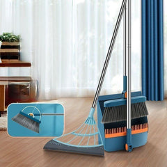 Upright Broom Dustpan Squeegee Combo Set 45 Long Handle Home Kitchen Office Lobb