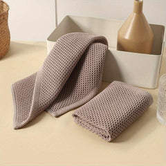 2pcs Rag Square Towel Rag Wipe Hand Towel Tea Towel Honeycomb Absorbent
