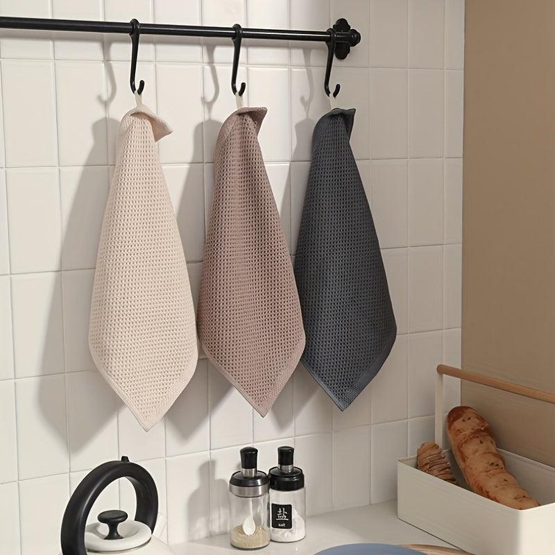 2pcs Rag Square Towel Rag Wipe Hand Towel Tea Towel Honeycomb Absorbent